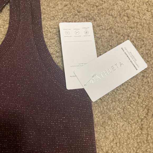 ATHLETA SEAMLESS SPARKLY PURPLE RECERBACK TANK - Picture 7 of 9